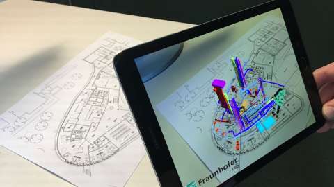 3D Visualisierung von einem Gebäudeplan mit dem AR Tablet